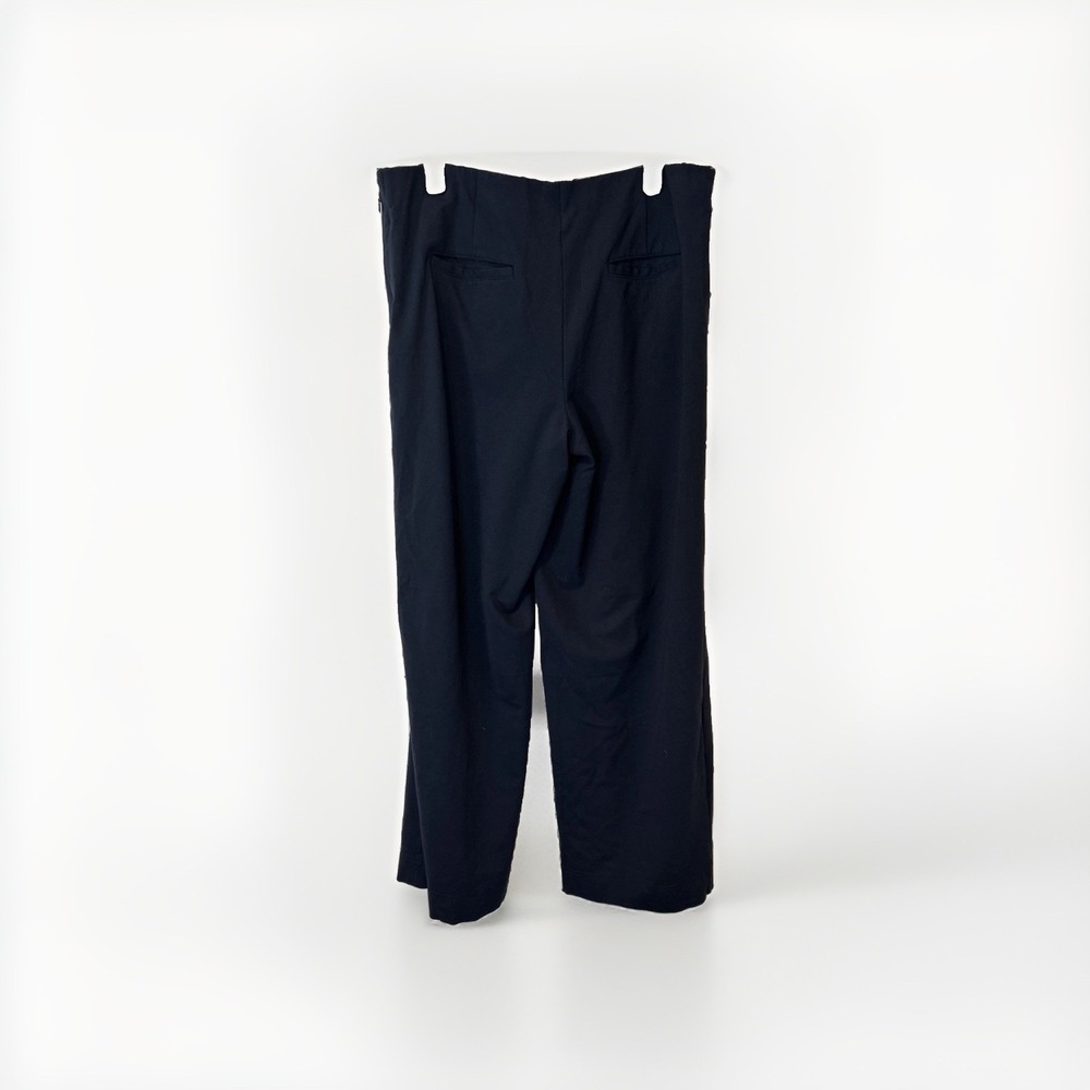 J.Jill Ponte Pants Women Large Navy Blue Side Zip Wide Leg Stretch Trousers L